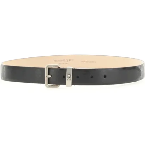 Skull Belt, 105cm M IN , male, Sizes: 100 CM, 105 CM, 85 CM, 90 CM, 95 CM - alexander mcqueen - Modalova