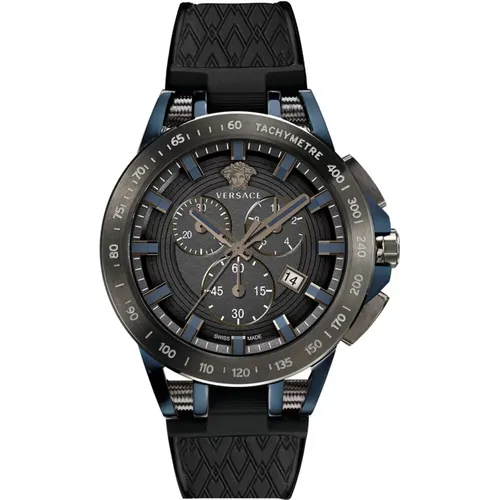 Sport Tech Chronograph Watch , male, Sizes: ONE SIZE - Versace - Modalova