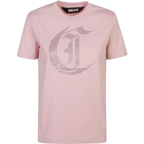 Rosa T-Shirts & Polos für Frauen , Damen, Größe: L - Just Cavalli - Modalova