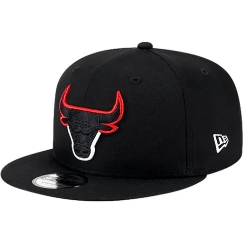 Schwarze Bulls Split Logo Kappe , Herren, Größe: S/M - new era - Modalova