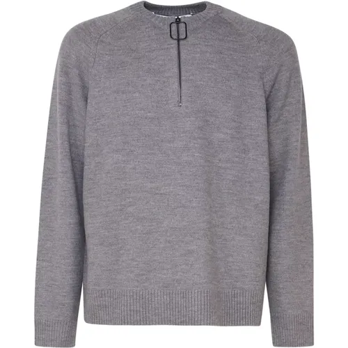 Grauer Zip-Sweater Raglan-Ärmel , Herren, Größe: M - JW Anderson - Modalova