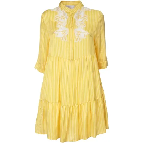 Striped Embroidered Dress , female, Sizes: 2XS, XS, S - Ermanno Scervino - Modalova