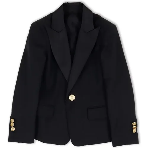 Klassische Schwarze Jacke für Jungen - Balmain - Modalova