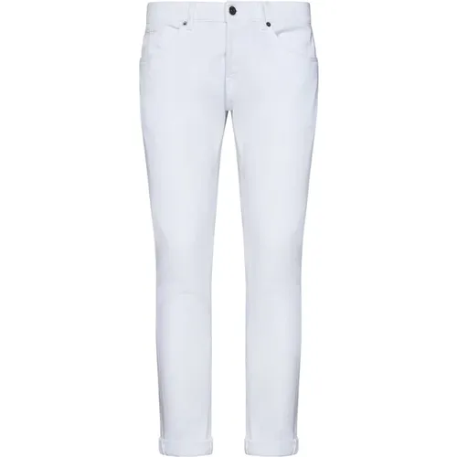 Skinny-Fit Jeans with Logo Plaque , male, Sizes: W38, W32, W31, W36 - Dondup - Modalova