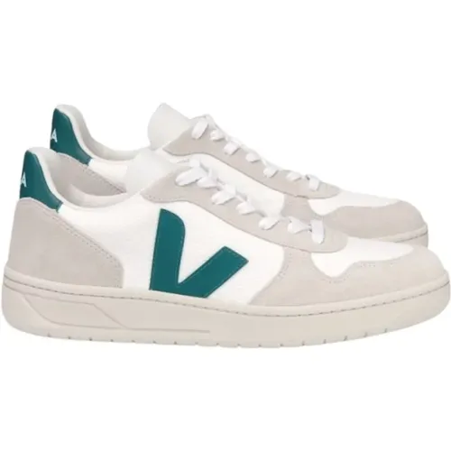 Vx0102796B mesh+beige green logo sneakers , male, Sizes: 8 UK - Veja - Modalova