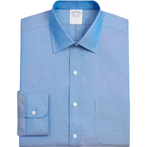 Blaues Regular Fit Non-Iron Stretch Baumwollhemd mit Ainsley-Kragen,Weißes Regular Fit Non-Iron Stretch Baumwollhemd mit Ainsley-Kragen,Hellblaues Re - Brooks Brothers - Modalova