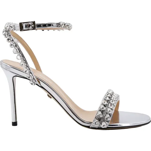Silver Rhinestone Stiletto Sandals , female, Sizes: 6 UK - Mach & Mach - Modalova