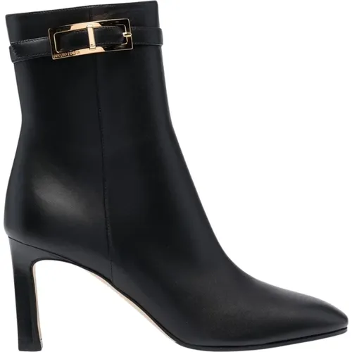 Leather Ankle Boots with Stiletto Heel , female, Sizes: 6 UK, 5 1/2 UK, 7 UK - Sergio Rossi - Modalova