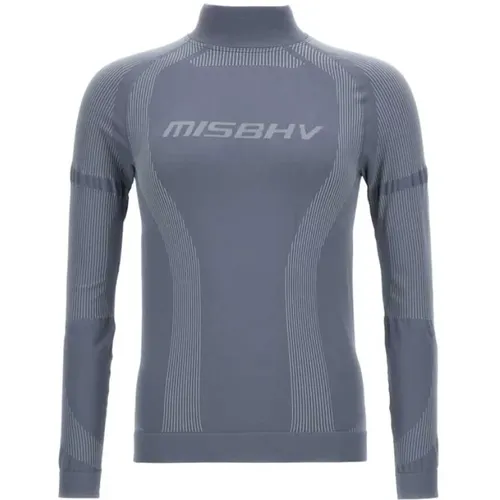 Sport Longsleeve Stein Grau Jacquard Streifen - MISBHV - Modalova