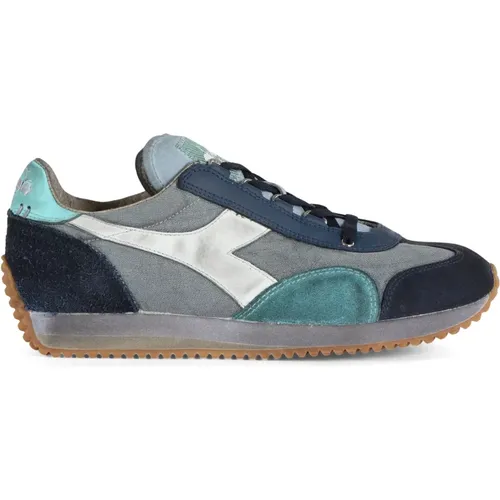 Canvas and suede sneakers, vintage style , male, Sizes: 9 1/2 UK, 10 UK, 7 UK, 8 1/2 UK, 7 1/2 UK, 6 1/2 UK, 8 UK, 10 1/2 UK - Diadora - Modalova