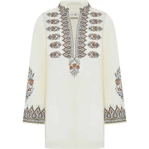 Elegant Cotton Tunic Dress , female, Sizes: M - TORY BURCH - Modalova