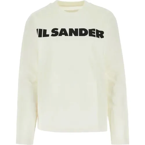 Cotton Long Sleeve T-Shirt , female, Sizes: S, M - Jil Sander - Modalova