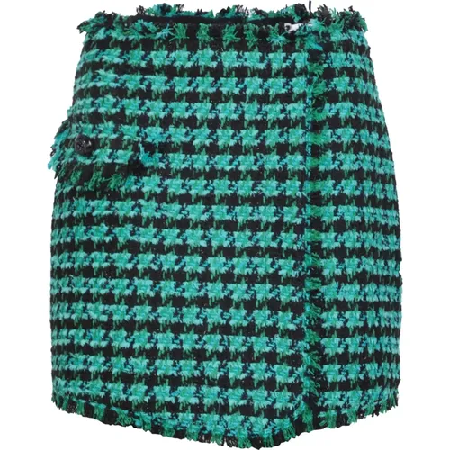 Grüne Houndstooth Shorts für Frauen , Damen, Größe: XS - MSGM - Modalova