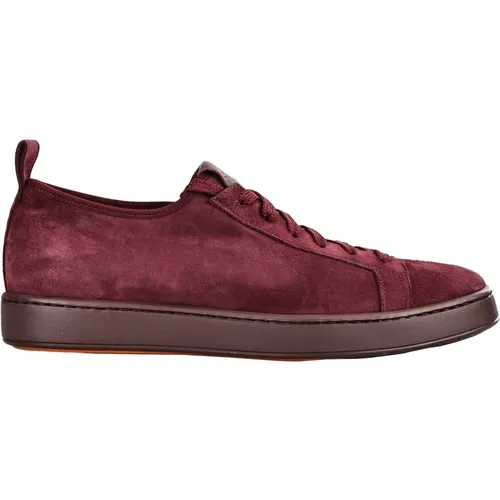 Italian Leather Sneakers , male, Sizes: 12 UK, 11 UK, 9 UK, 6 UK, 7 UK, 10 UK, 8 UK - Santoni - Modalova