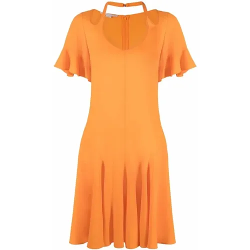 Silk Blend Flared V-Neck Dress , female, Sizes: 4XS, 3XS, 2XS - Stella Mccartney - Modalova
