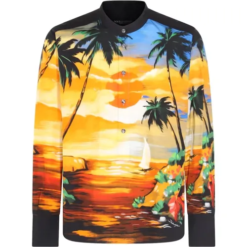 Hawaii-Hemd mit Grafischem Druck , Herren, Größe: XL - Dolce & Gabbana - Modalova