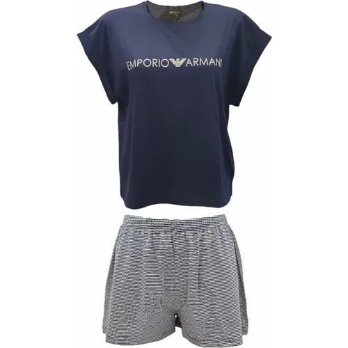 Fantasie Shirt und Shorts Pyjama Set , Damen, Größe: L - Emporio Armani - Modalova