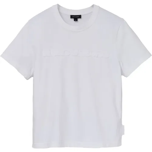 Weißes Logo Baumwoll T-Shirt Rundhals , Damen, Größe: S - Marc Jacobs - Modalova