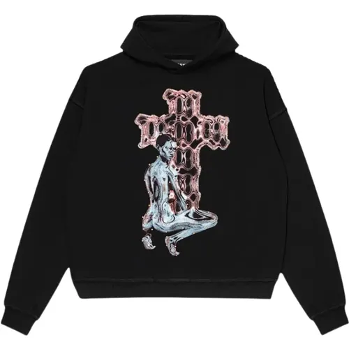 Schwarzer Rager Hoodie mit Kristallapplikation , Herren, Größe: M - MISBHV - Modalova