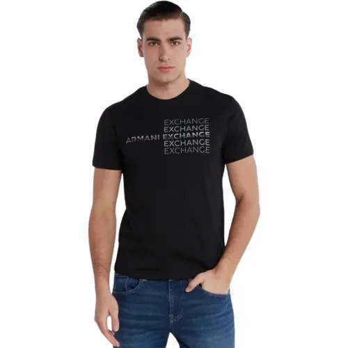 Kurzarm Fantasy T-Shirt , Herren, Größe: L - Armani Exchange - Modalova