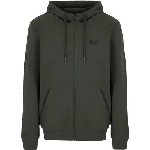 Hooded Sweater with Logo Detail , male, Sizes: L, XL - Emporio Armani EA7 - Modalova