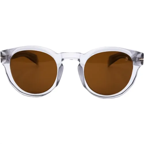 Grey Squared Transparent Sungles , male, Sizes: 48 MM - Eyewear by David Beckham - Modalova