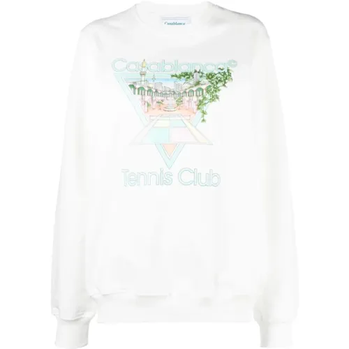 Icon Sweatshirt Tennis Club Stil , Damen, Größe: L - Casablanca - Modalova