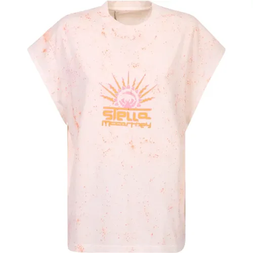 Logo-Print ärmelloses T-Shirt , Damen, Größe: S - Stella Mccartney - Modalova