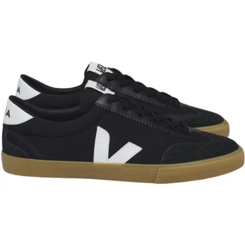 Canvas Volley Schwarz Weiß Natur , Herren, Größe: 44 EU - Veja - Modalova