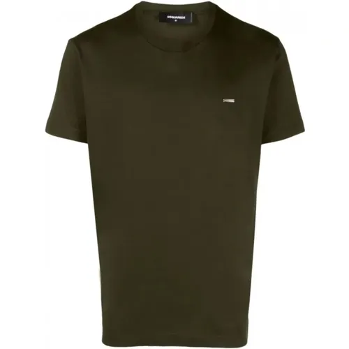 Cool Fit Classic T-Shirt in Khaki , Herren, Größe: S - Dsquared2 - Modalova