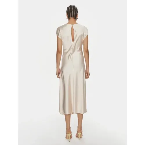 Satin Midi Kleid mit Rückenöffnung , Damen, Größe: M - ViCOLO - Modalova
