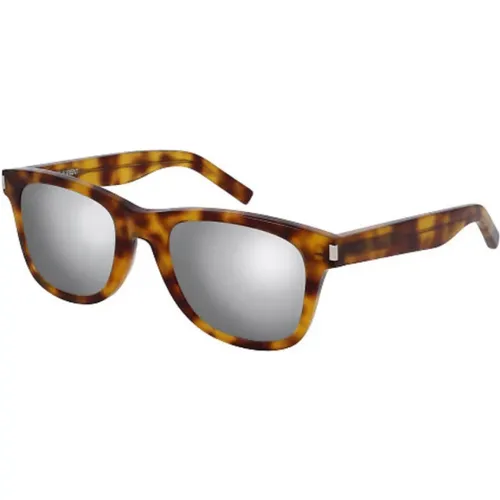 Sl51-017 Sunglasses with Silver Mirror Lens , unisex, Sizes: 50 MM - Saint Laurent - Modalova