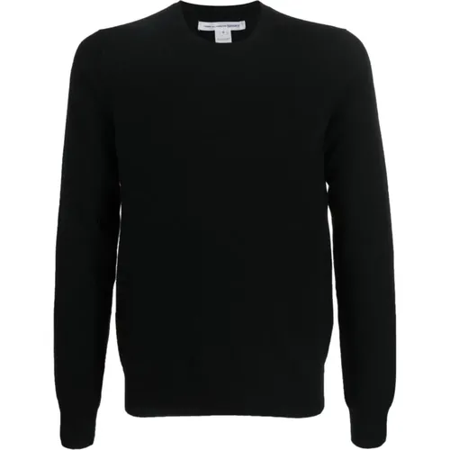 Schwarzer Wollstrickpullover Rundhalsausschnitt - Comme des Garçons - Modalova