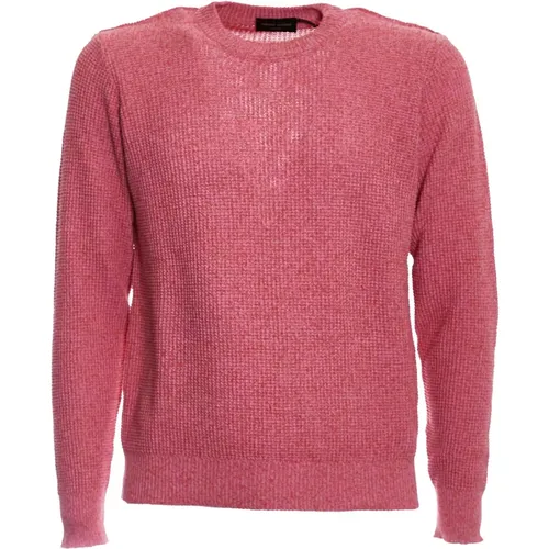Fuchsia Mouliné Sweater Knitwear , male, Sizes: 2XL, L - Roberto Collina - Modalova