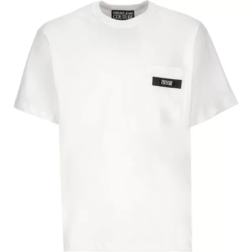 Weiße Baumwoll-Crew-Neck-T-Shirt - Versace Jeans Couture - Modalova