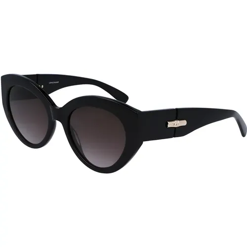 Schwarze Rahmen Sonnenbrille , Damen, Größe: 54 MM - Longchamp - Modalova