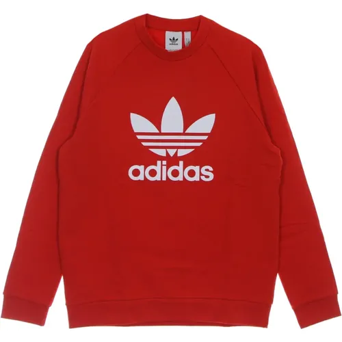 Rot/Weiß Leichter Rundhalspullover , Herren, Größe: XS - Adidas - Modalova