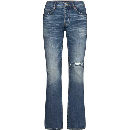Indigo Ripped Denim Jeans , male, Sizes: W30 - Purple Brand - Modalova