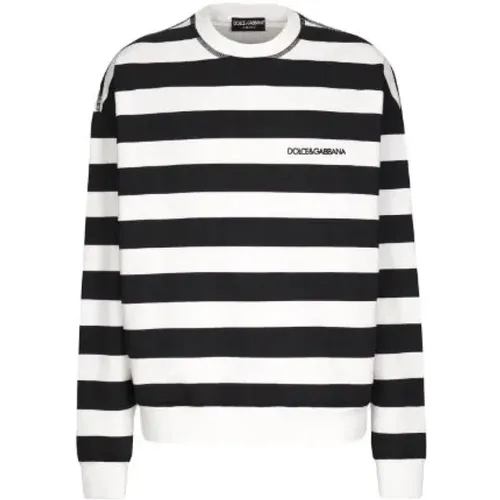 Striped Print Sweatshirt , male, Sizes: S, M - Dolce & Gabbana - Modalova