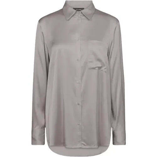 Elegant Satin Shirt with Pocket , female, Sizes: S, M, L, XL, XS - MOS MOSH - Modalova