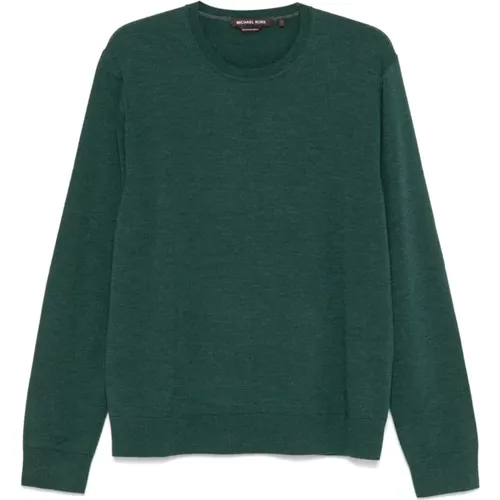 Waldgrüner Woll Rundhals Pullover , Herren, Größe: XL - Michael Kors - Modalova