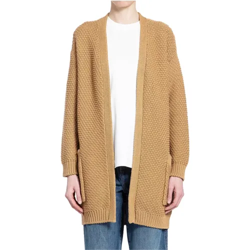 Strick Schal Revers Offene Vorderseite Cardigan , Damen, Größe: XL - Max Mara - Modalova