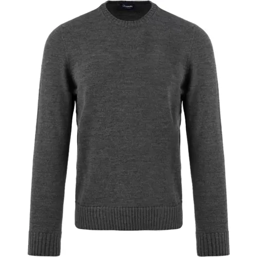 Anthracite Sweaters for Men , male, Sizes: L, 2XL, M, XL - Drumohr - Modalova