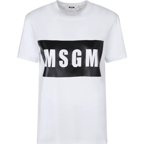 Cotton Logo T-shirt , female, Sizes: M, XS, S - Msgm - Modalova