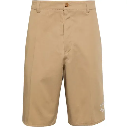 Cotton Shorts with Front Zip and White Logo , male, Sizes: 2XS, XS, 3XS - Kenzo - Modalova