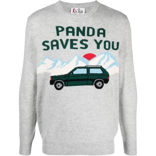 Panda Saves You Pullover , Herren, Größe: 2XL - MC2 Saint Barth - Modalova
