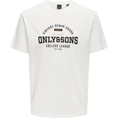 Casual Baumwoll T-Shirt , Herren, Größe: S - Only & Sons - Modalova