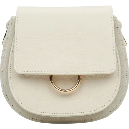 Italienisches Leder Kleine Creme Crossbody Tasche Er00115064 - Estro - Modalova