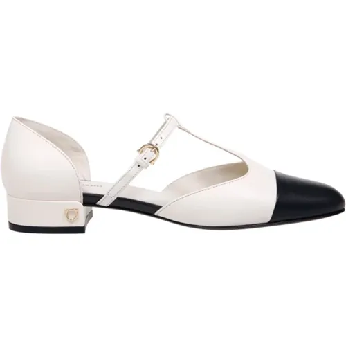 Mascarpone/Nero Ballerinas Schuhe - Salvatore Ferragamo - Modalova