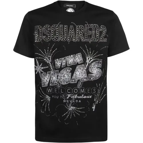 Bedrucktes Crew-neck T-Shirt , Herren, Größe: M - Dsquared2 - Modalova